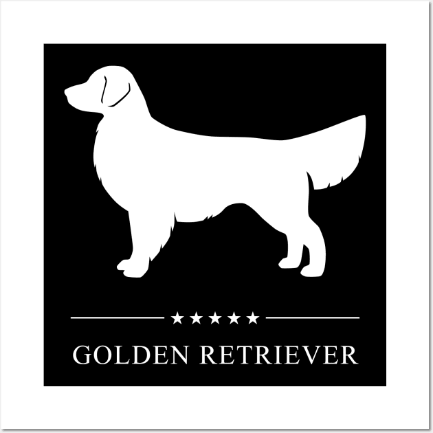 Golden Retriever Dog White Silhouette Wall Art by millersye